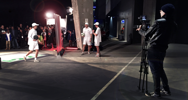 TAG Heuer football event being filmed outside the Melbourne Cricket Ground