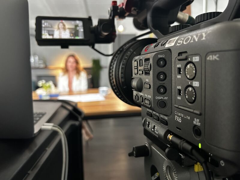 Sony FX6 camera filming an interview