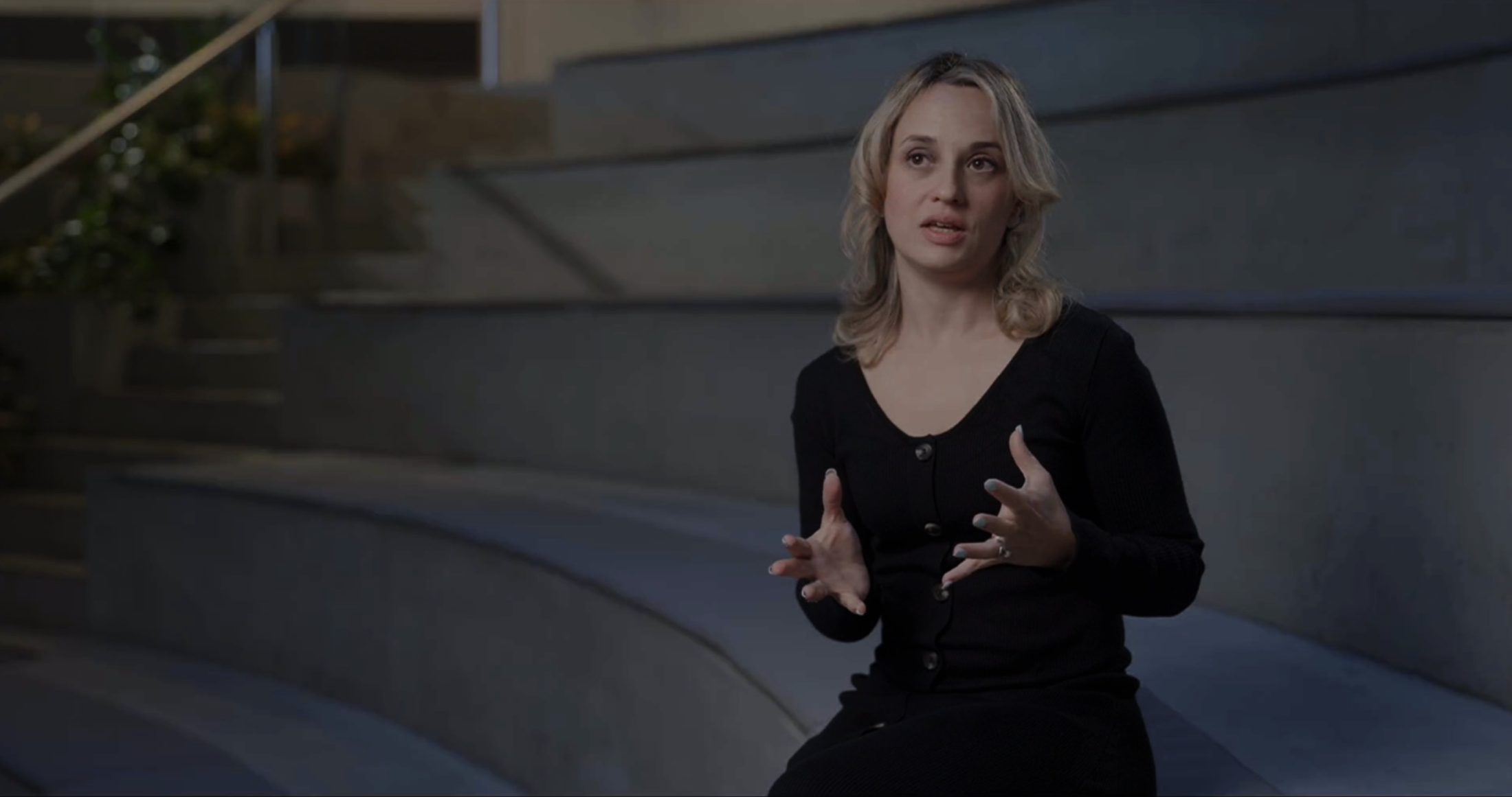 The finished corporate interview filmed in the building’s atrium